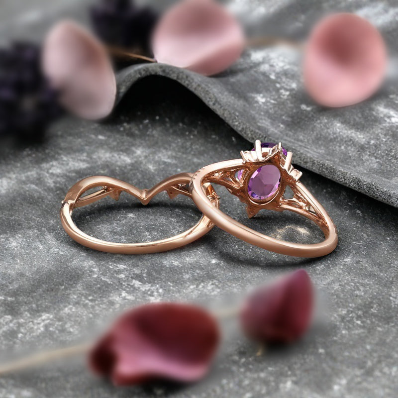 Bague de fiançailles vintage en forme de poire avec aigue-marine, ensemble de bagues de mariage uniques, cadeau d'anniversaire