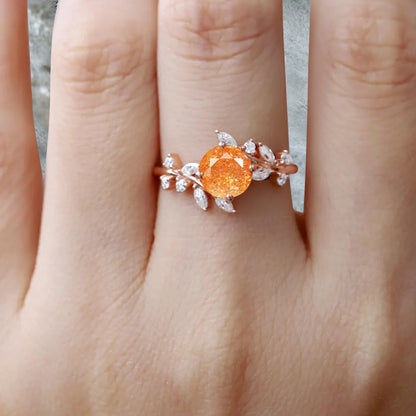 Bague de fiançailles vintage ovale en pierre de lune, bague de promesse unique en opale et moissanite