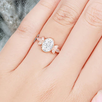 Bague de fiançailles vintage en forme de poire avec aigue-marine, ensemble de bagues de mariage uniques, cadeau d'anniversaire