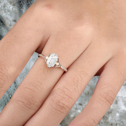 Bague de fiançailles en pierre de soleil ovale, bague de mariage unique en moissanite, cadeau pour elle