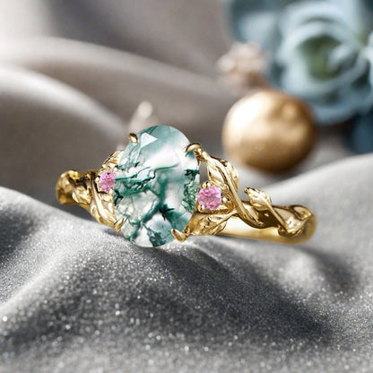 Vintage Birnenform Aquamarin Verlobungsring Set Unikat Versprechen Brautring Set Jubiläumsgeschenk
