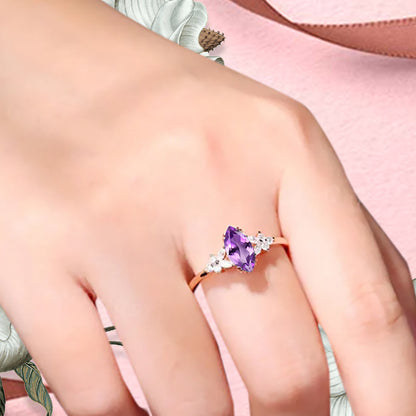 Bague de fiançailles vintage en forme de poire avec aigue-marine, ensemble de bagues de mariage uniques, cadeau d'anniversaire