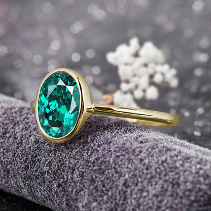 Bague de fiançailles vintage ovale en pierre de lune, bague de promesse unique en opale et moissanite