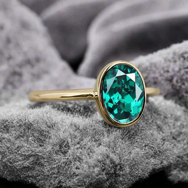 Bague de fiançailles vintage ovale en pierre de lune, bague de promesse unique en opale et moissanite