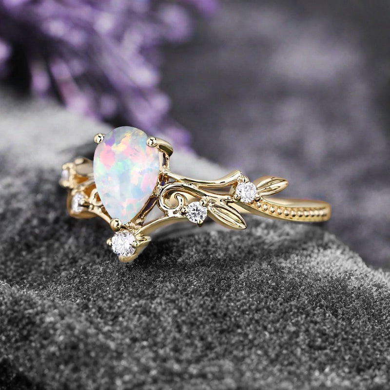 Bague de fiançailles en pierre de soleil ovale, bague de mariage unique en moissanite, cadeau pour elle