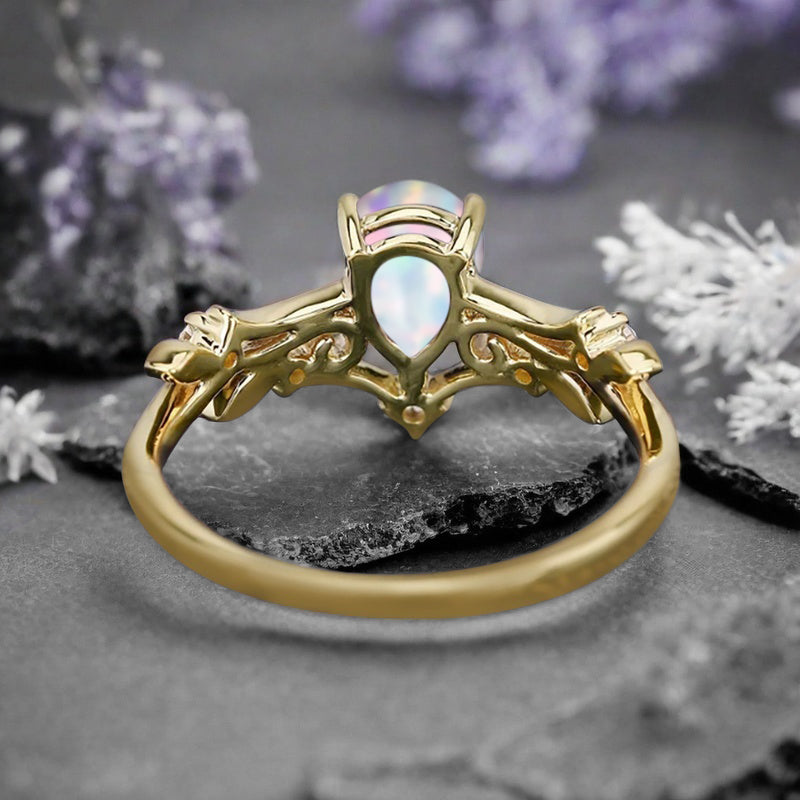 Bague de fiançailles en pierre de soleil ovale, bague de mariage unique en moissanite, cadeau pour elle