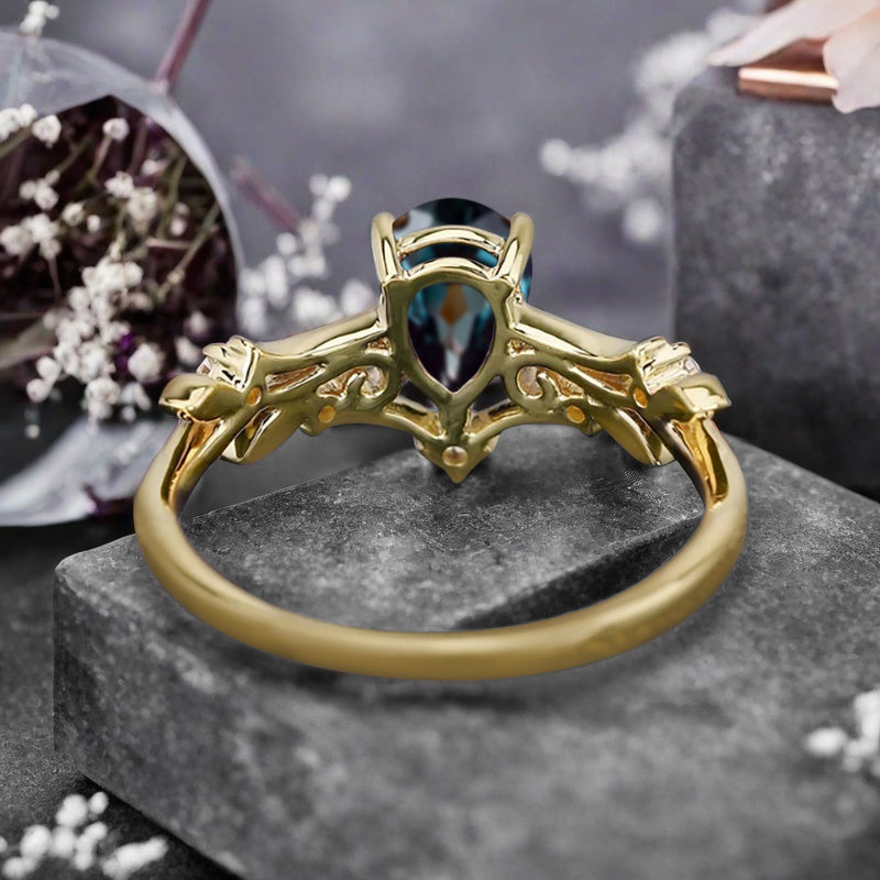 Bague de fiançailles en pierre de soleil ovale, bague de mariage unique en moissanite, cadeau pour elle