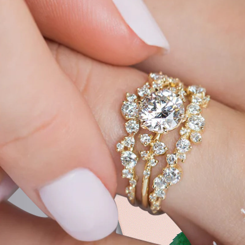 Bague de fiançailles vintage en forme de poire avec aigue-marine, ensemble de bagues de mariage uniques, cadeau d'anniversaire