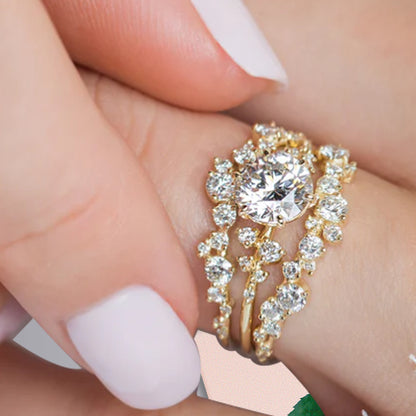 Bague de fiançailles vintage en forme de poire avec aigue-marine, ensemble de bagues de mariage uniques, cadeau d'anniversaire