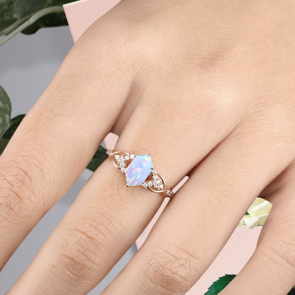 Bague de fiançailles en pierre de soleil ovale, bague de mariage unique en moissanite, cadeau pour elle