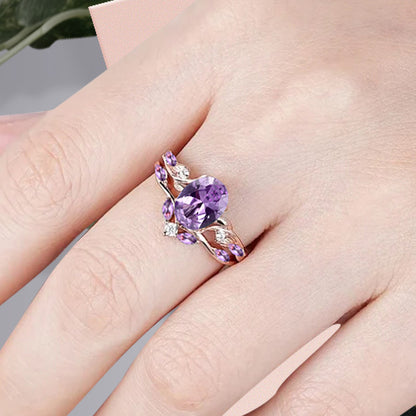 Bague de fiançailles vintage en forme de poire avec aigue-marine, ensemble de bagues de mariage uniques, cadeau d'anniversaire