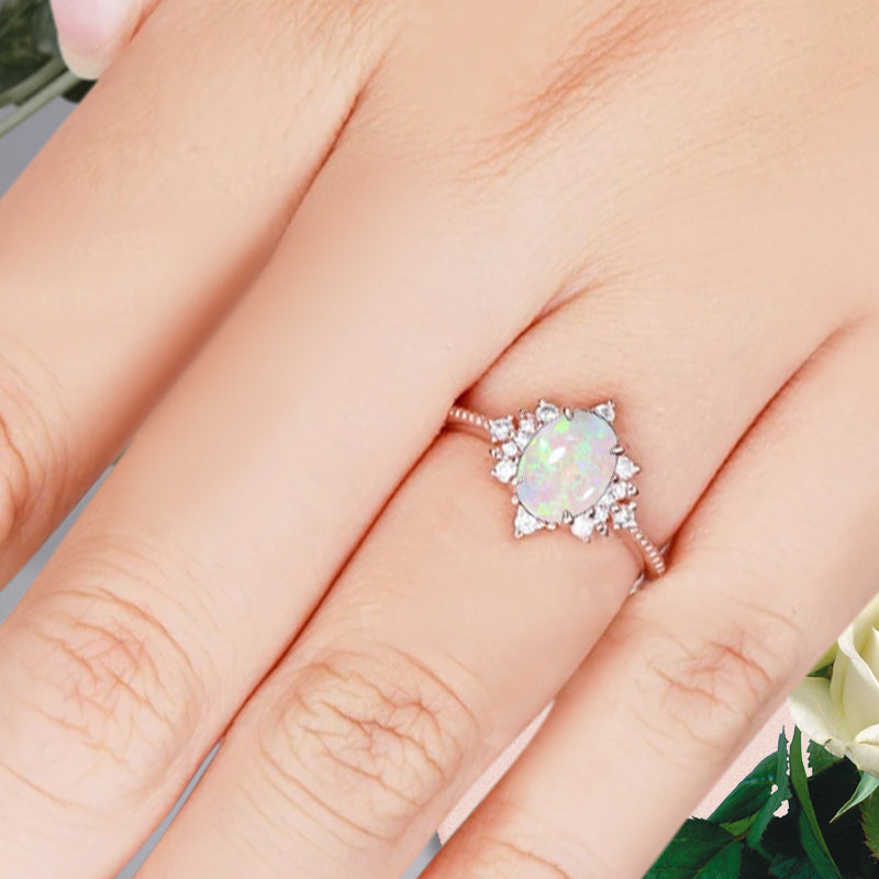 Bague de fiançailles vintage en forme de poire avec aigue-marine, ensemble de bagues de mariage uniques, cadeau d'anniversaire