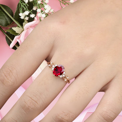Bague de fiançailles vintage ovale en pierre de lune, bague de promesse unique en opale et moissanite