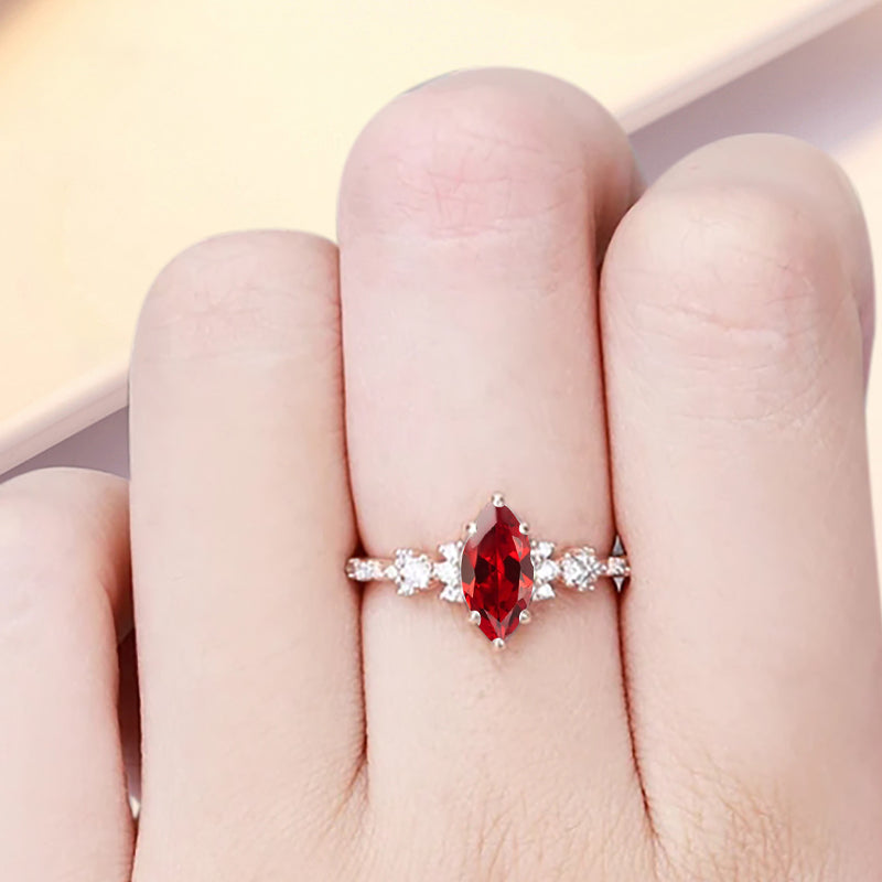 Bague de fiançailles vintage en forme de poire avec aigue-marine, ensemble de bagues de mariage uniques, cadeau d'anniversaire