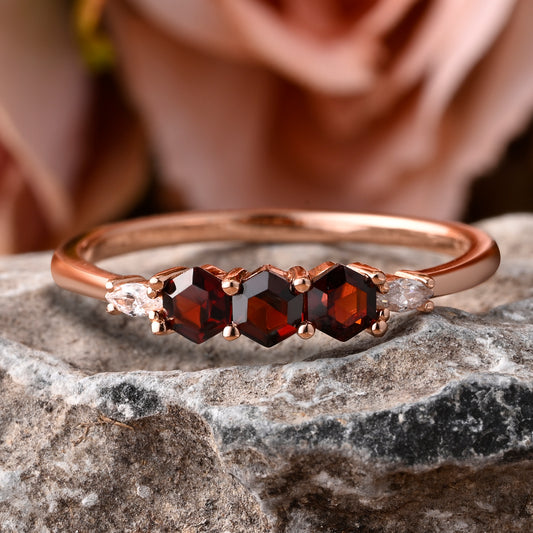 July Birthstone bridal ring Round shape red ruby wedding ring Twist design band Anniversary gifts Solid Rose gold handmade ring for women