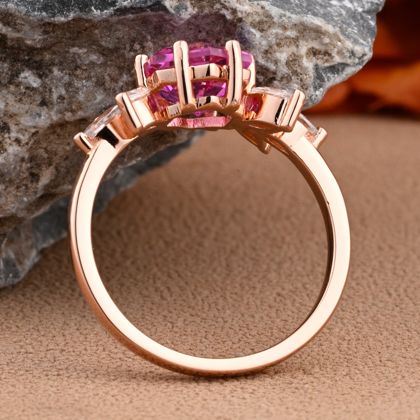Vintage Violet Agate Wedding Ring Hexagon Cut Amethyst Engagement Ring Unique Bridal Ring Art Deco Amethyst Ring Anniversary Gift Ring
