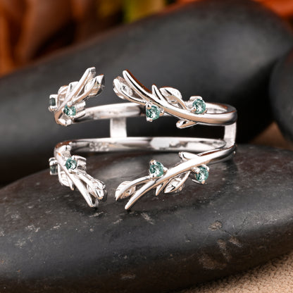 Bague de fiançailles vintage ovale en pierre de lune, bague de promesse unique en opale et moissanite