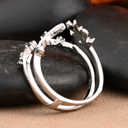 Bague de fiançailles vintage ovale en pierre de lune, bague de promesse unique en opale et moissanite