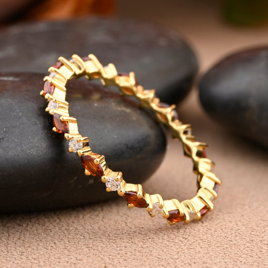 Unique Marquise Citrine wedding band Rose gold moissanite wedding band women full eternity matching stacking ring Anniversary gift for her