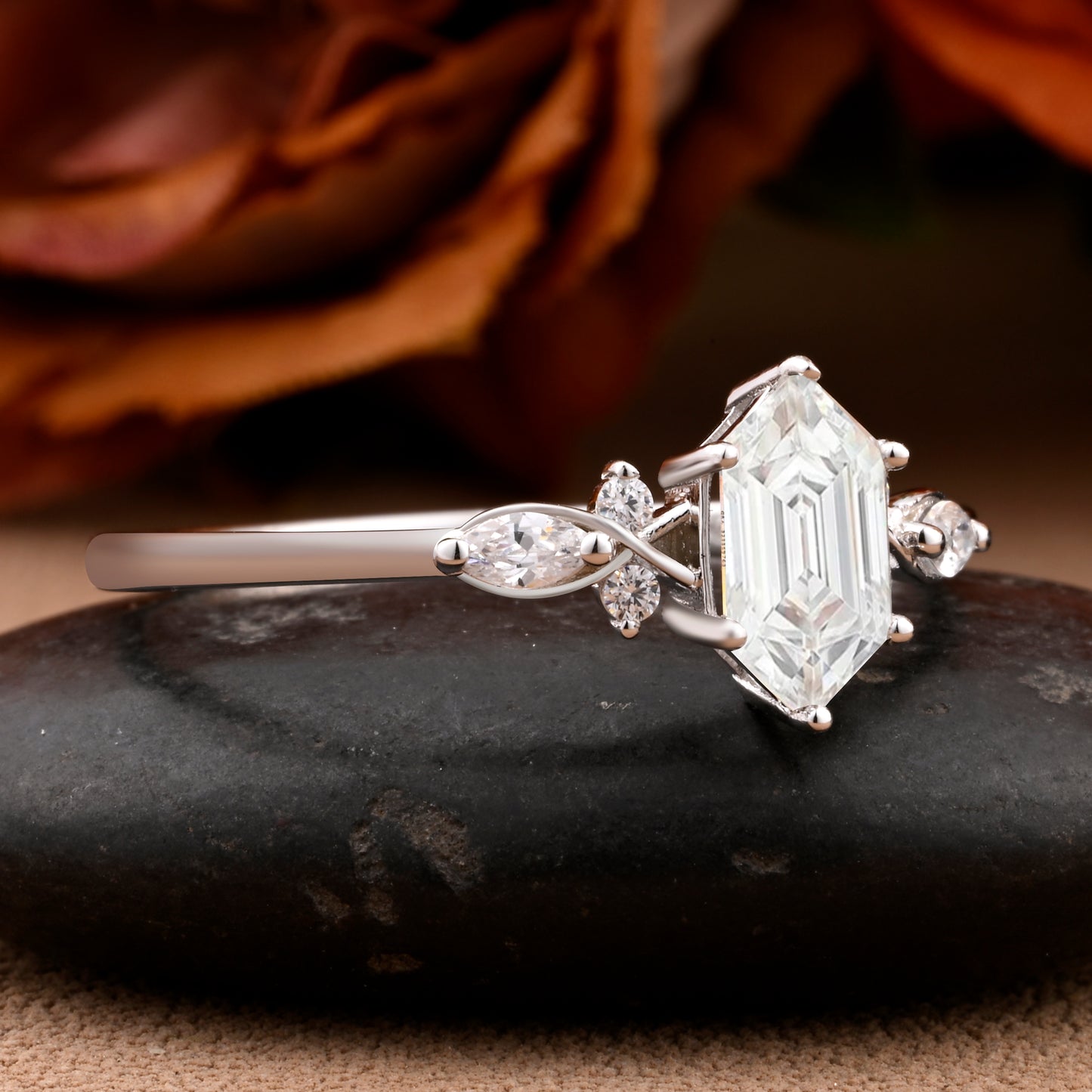 Bague de fiançailles vintage en forme de poire avec aigue-marine, ensemble de bagues de mariage uniques, cadeau d'anniversaire