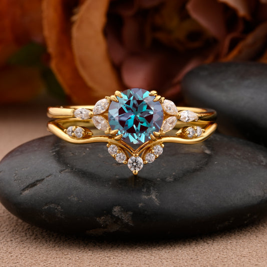 Bague de fiançailles vintage ovale en pierre de lune, bague de promesse unique en opale et moissanite