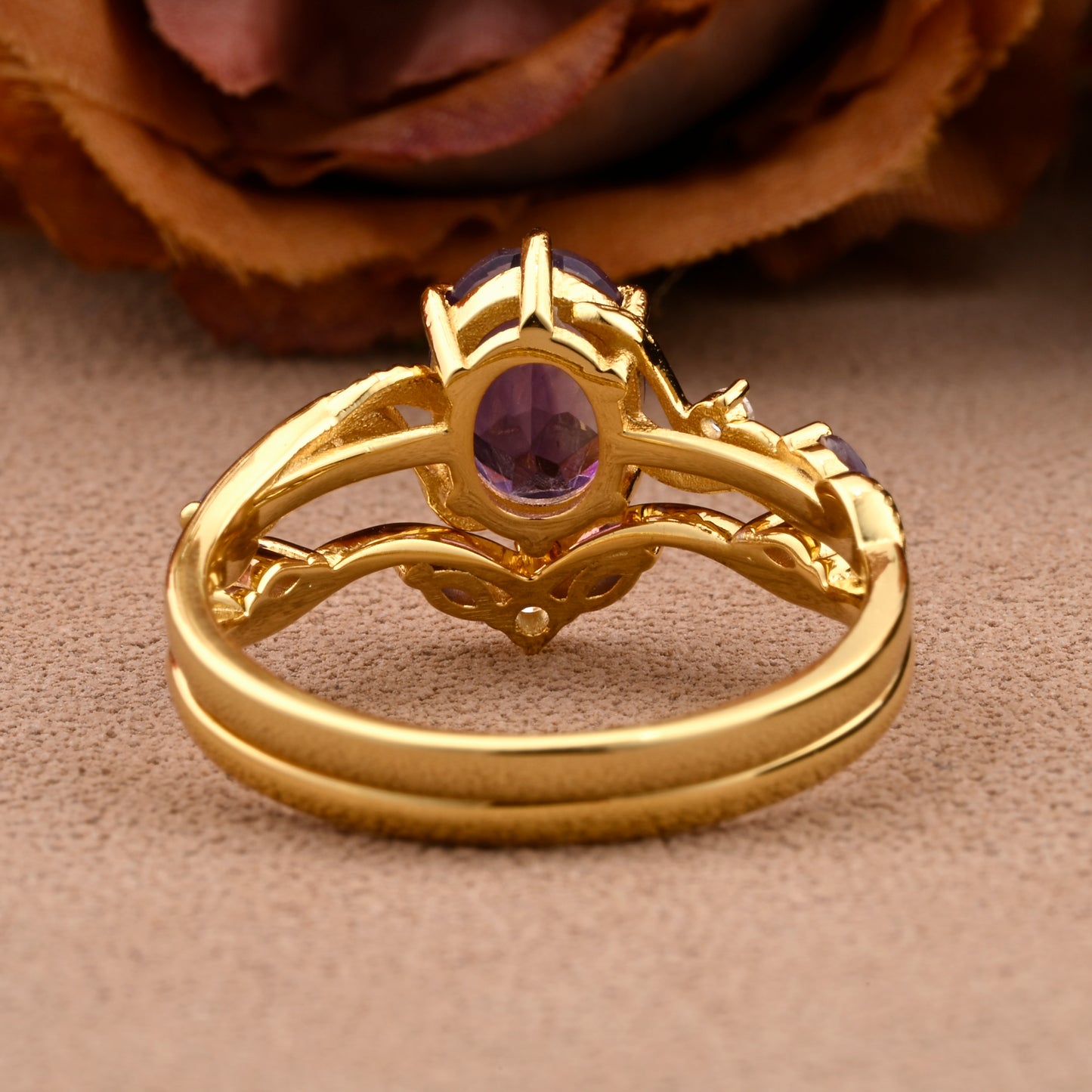 Bague de fiançailles vintage en forme de poire avec aigue-marine, ensemble de bagues de mariage uniques, cadeau d'anniversaire