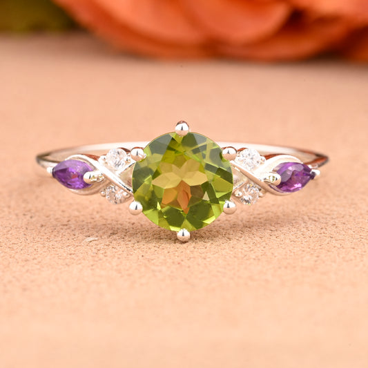 Bague de fiançailles vintage ovale en pierre de lune, bague de promesse unique en opale et moissanite