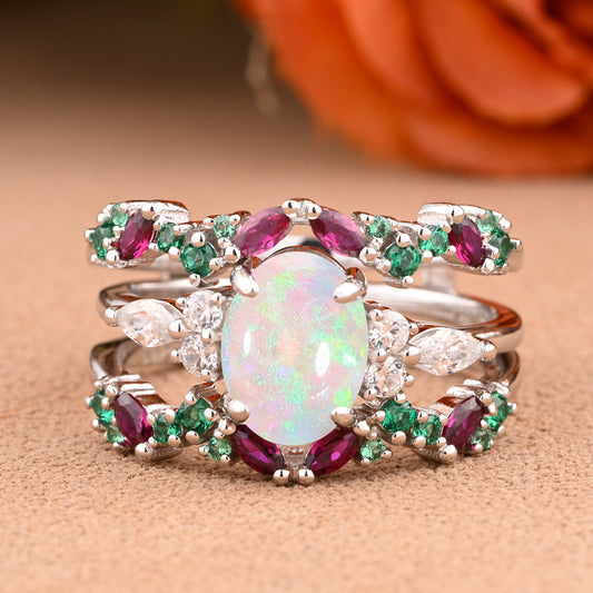 Bague de fiançailles vintage en forme de poire avec aigue-marine, ensemble de bagues de mariage uniques, cadeau d'anniversaire