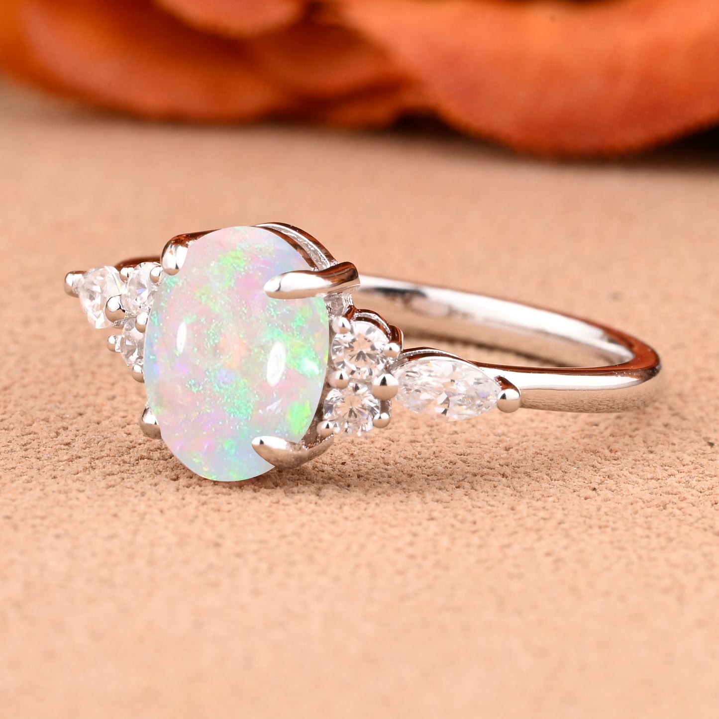 Bague de fiançailles vintage en forme de poire avec aigue-marine, ensemble de bagues de mariage uniques, cadeau d'anniversaire