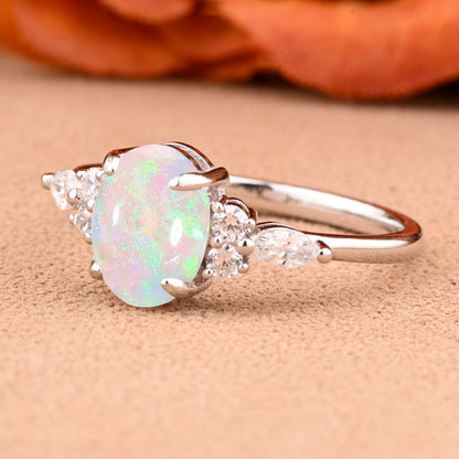 Bague de fiançailles vintage en forme de poire avec aigue-marine, ensemble de bagues de mariage uniques, cadeau d'anniversaire