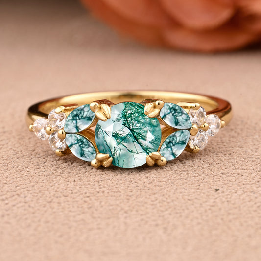 Bague de fiançailles vintage en forme de poire avec aigue-marine, ensemble de bagues de mariage uniques, cadeau d'anniversaire