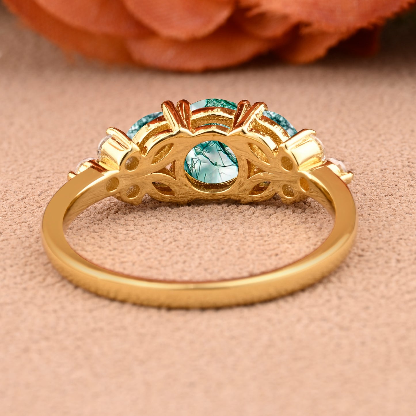 Bague de fiançailles vintage en forme de poire avec aigue-marine, ensemble de bagues de mariage uniques, cadeau d'anniversaire