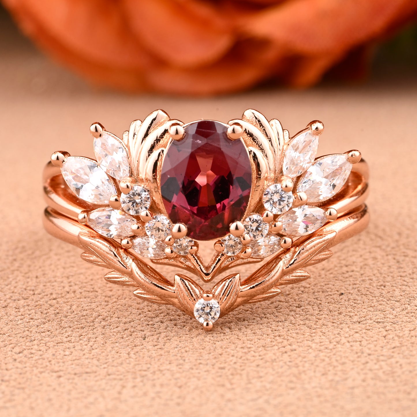 Bague de fiançailles vintage en forme de poire avec aigue-marine, ensemble de bagues de mariage uniques, cadeau d'anniversaire