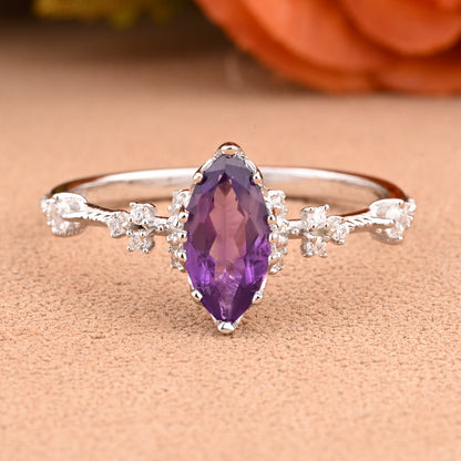 Bague de fiançailles vintage en forme de poire avec aigue-marine, ensemble de bagues de mariage uniques, cadeau d'anniversaire