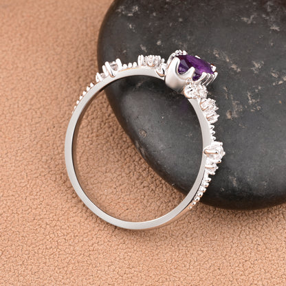 Bague de fiançailles vintage en forme de poire avec aigue-marine, ensemble de bagues de mariage uniques, cadeau d'anniversaire