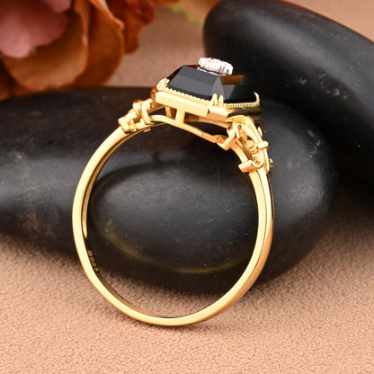 Bague de fiançailles vintage en forme de poire avec aigue-marine, ensemble de bagues de mariage uniques, cadeau d'anniversaire