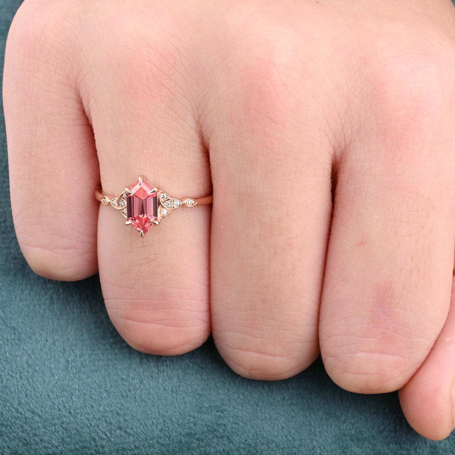 Vintage Birnenform Aquamarin Verlobungsring Set Unikat Versprechen Brautring Set Jubiläumsgeschenk