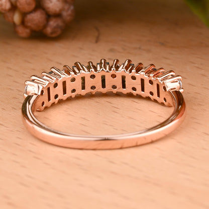 Baguette Moss Agate Wedding Band Ring Art Deco Eternity Band Unique Moss Agate Gold Ring Moss Agate Matching Ring Personalized Gift For Her